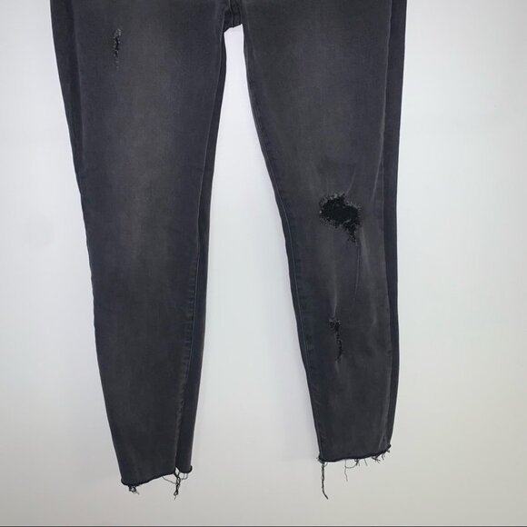 Pistola Jeans Women’s Size 28 Washed Black Denim High Rise Distressed‎  Raw Hem - Picture 12 of 12